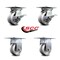 Service Caster 4 Inch V Groove Semi Steel Caster Set with Roller Bearing 2 Brakes and 2 Rigid SCC-35S420-VGR-SLB-2-R-2 - alternate 2